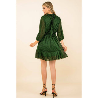 Cecille Metallic Mesh Dress