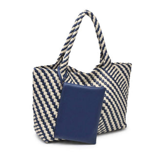 Solana Woven Tote: Chocolate Ivory