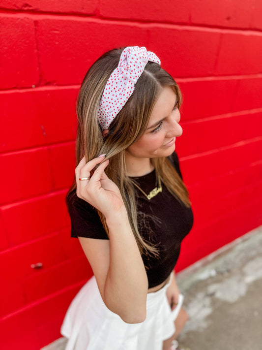 Speckled Red Structured Headband