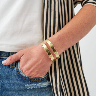 Remi Scalloped Edge Cuff Brass
