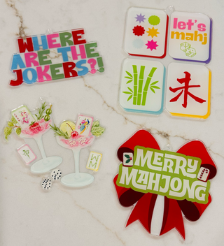 Mahjong Ornaments / Bottle Charms - Acrylic: Merry Mahjong