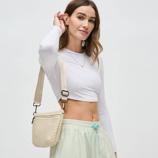 Ethereal - Woven Neoprene Crossbody Bag: Chocolate
