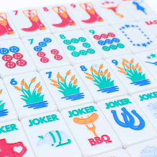 THE TEXAS SERIES  |  Mahjong with Lone Star Flair  |  Mesquite White Tile Set