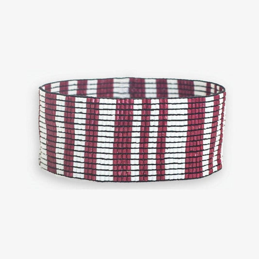 Kenzie Game Day Vertical Stripes Beaded Stretch Bracelet