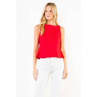 Sleeveless Peplum Top: YELLOW / XS-S-M-L(1-2-2-1)