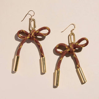 Metallic Chocolate Simone Cord Earrings