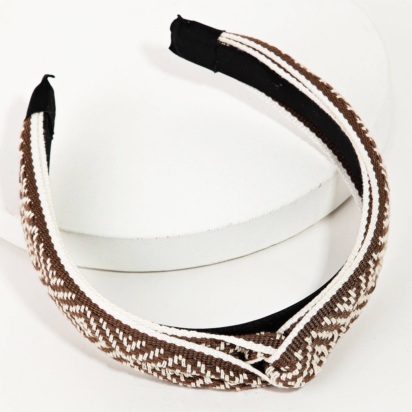 Boho Diamond Pattern Headband: Navy