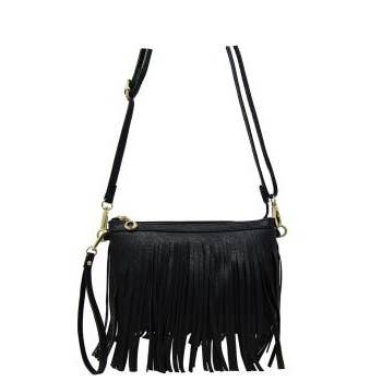 CROSSBODY FRINGE BAG: Fuchsia