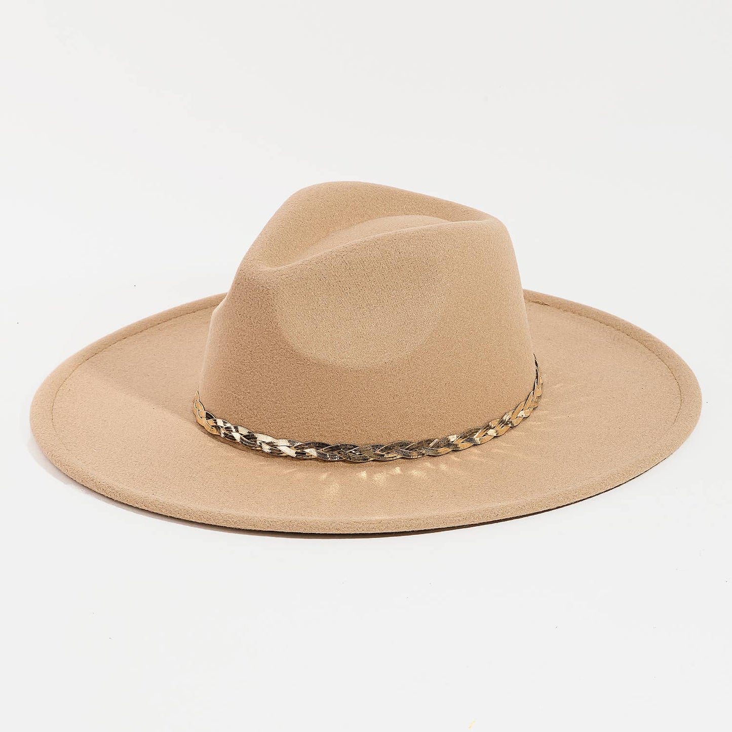 Braided Snake Chain Fedora Hat: KHAKI