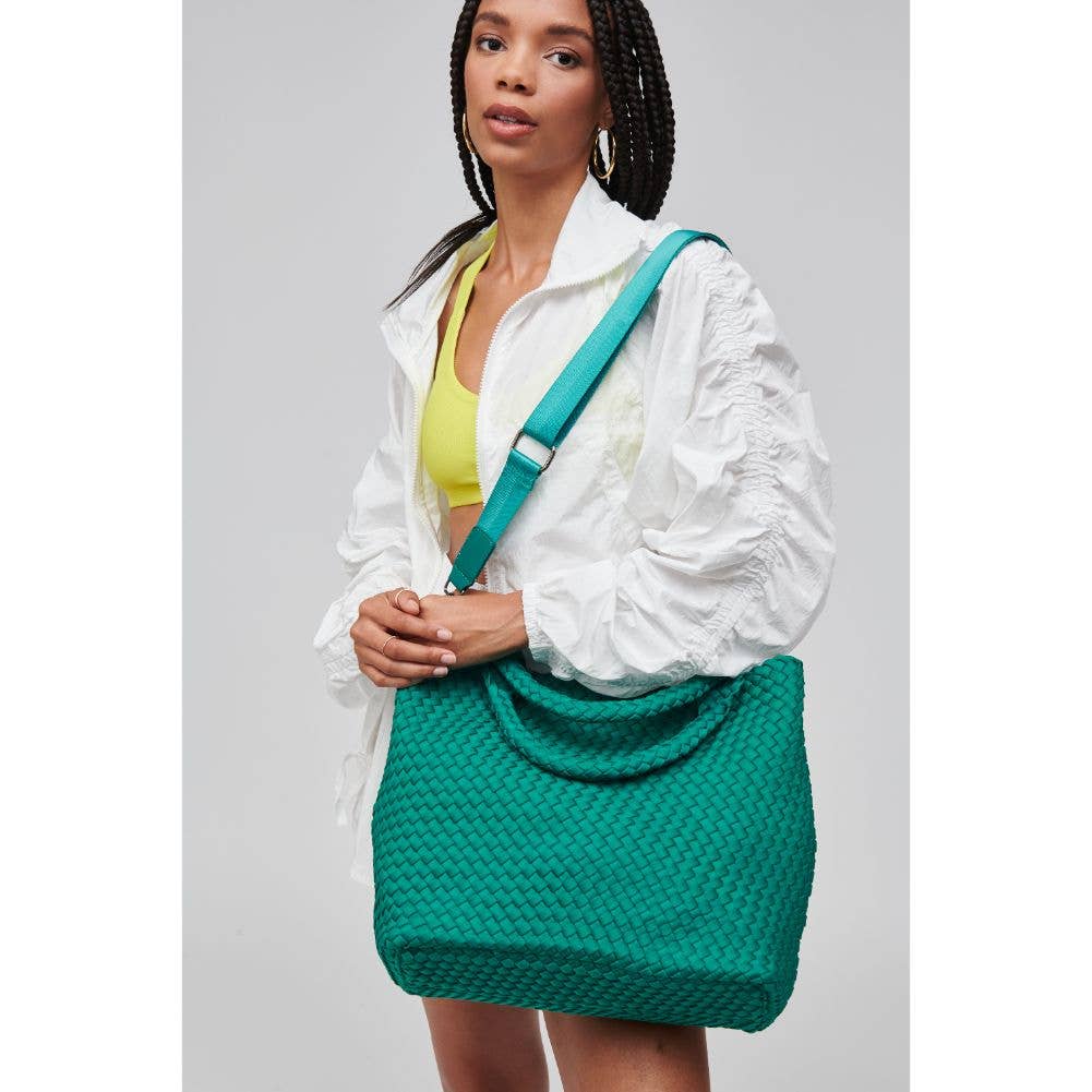 Sky's The Limit - Medium Woven Neoprene Tote: Cream