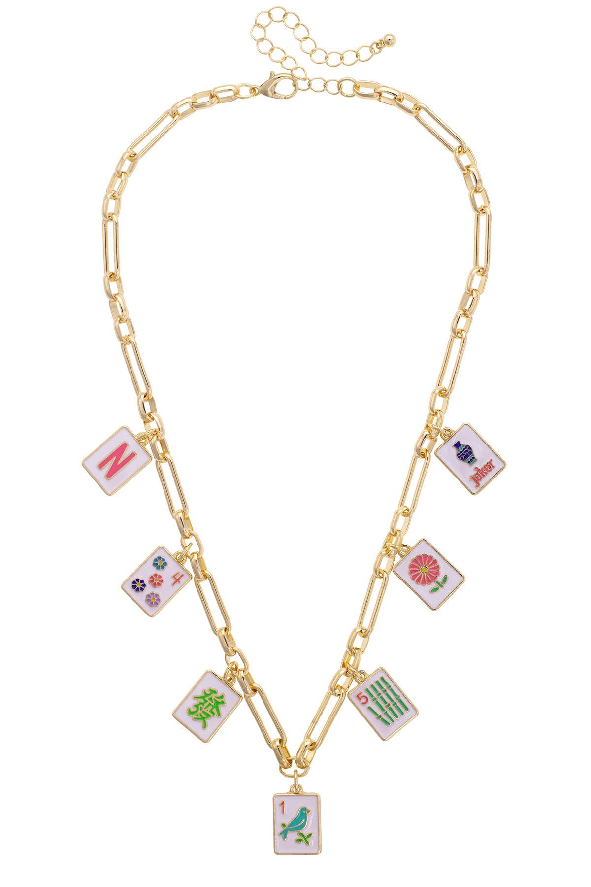 Going Mahjong! Enamel Charm Necklace