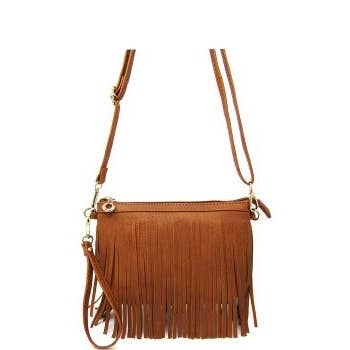 CROSSBODY FRINGE BAG: Fuchsia