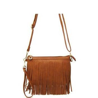 CROSSBODY FRINGE BAG: Fuchsia