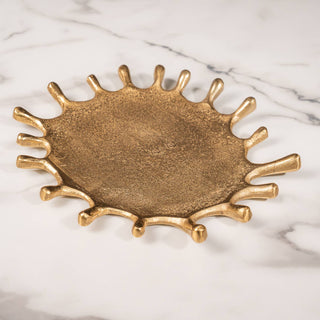 Textured Gold Oval Splash Plate Small