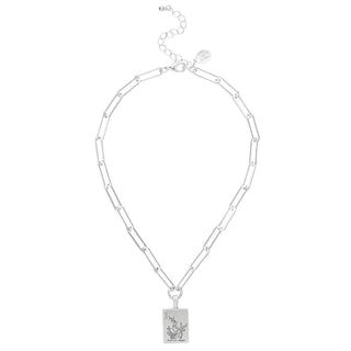 Silver Mahjong Large Paperclip Necklace