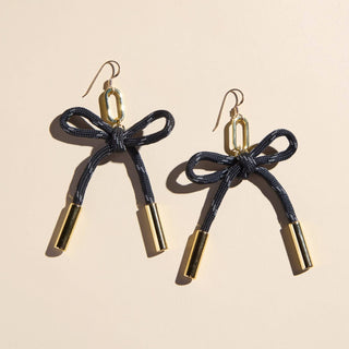 Black Simone Cord Earrings