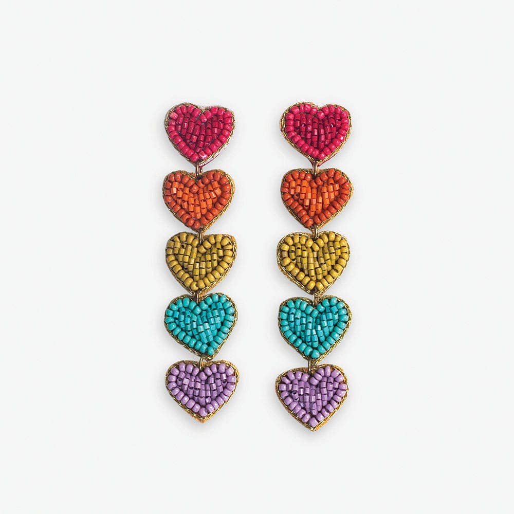 Christina Rainbow Heart Earrings
