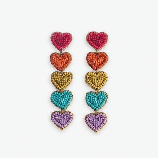 Christina Rainbow Heart Earrings