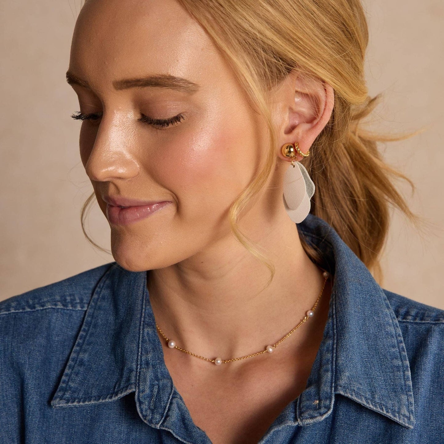 Weston Earrings: Cream