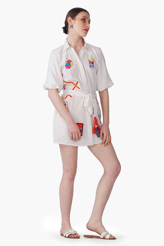 Mahjong Muse Embellished Shirt Dress