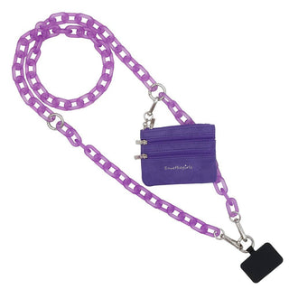 Clip & Go Crossbody Ice Chain Phone Accessory : Rainbow - Pink Pouch