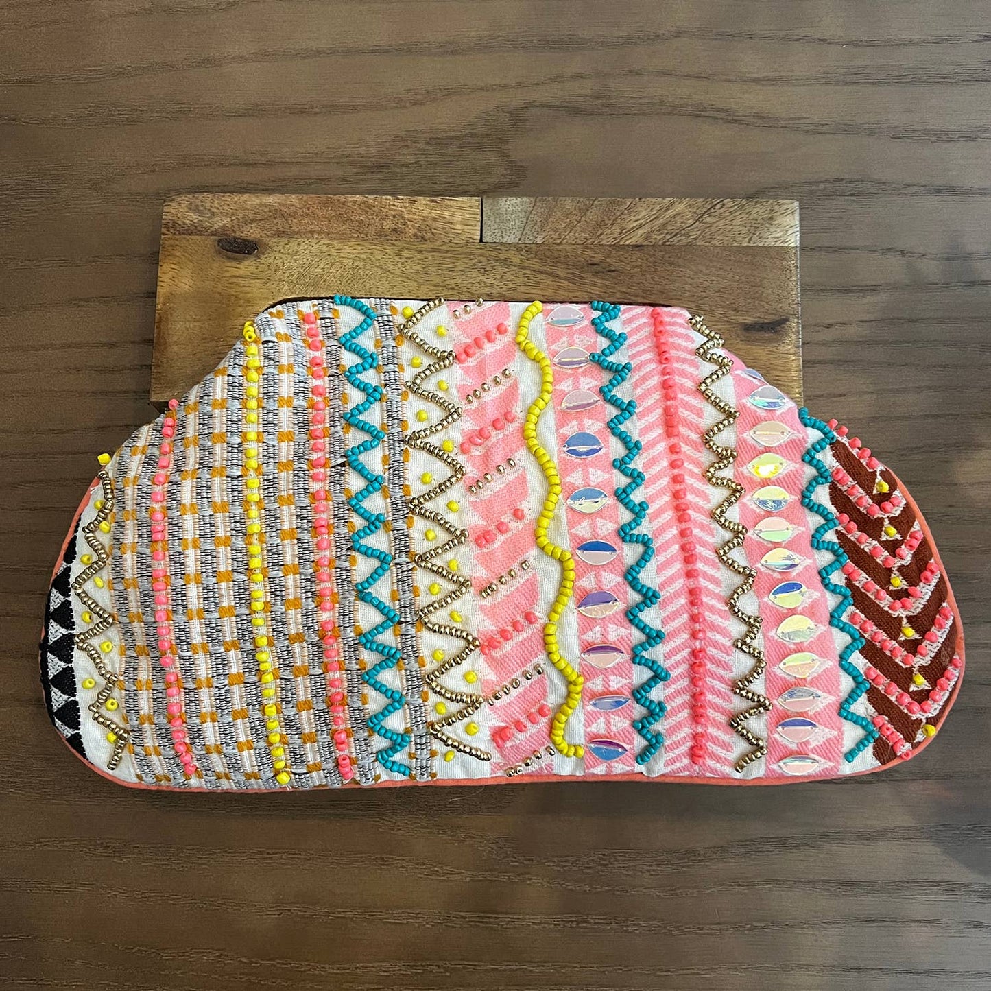 Zara Beaded Clutch Bag