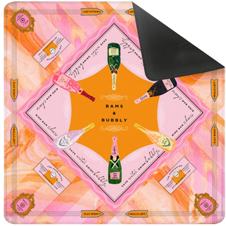 Bams & Bubbly Mahjong Mat: Champagne Collection: 33" x 33"