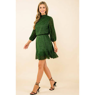 Cecille Metallic Mesh Dress