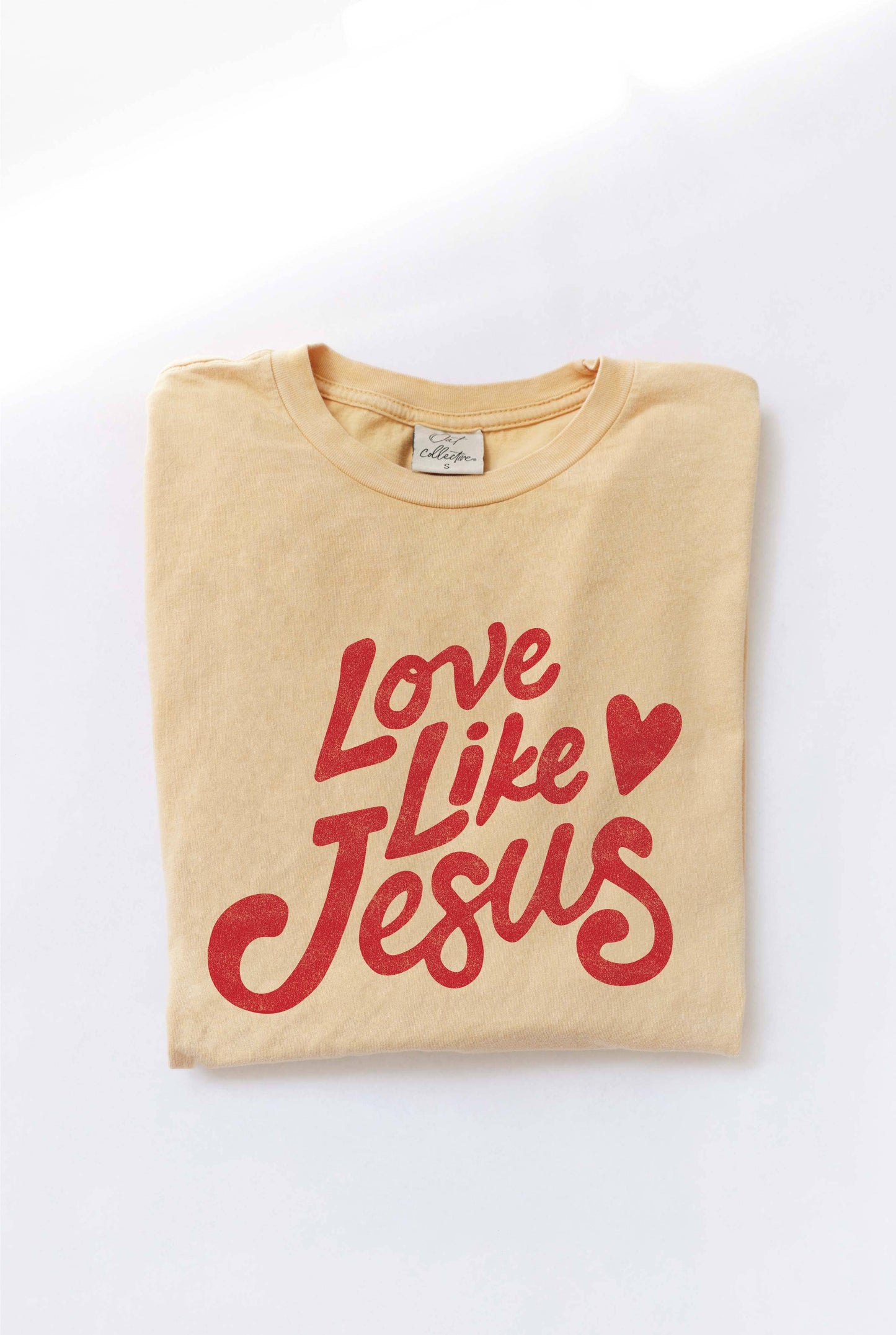 LOVE LIKE JESUS Mineral Washed Graphic Top: STORM / XL