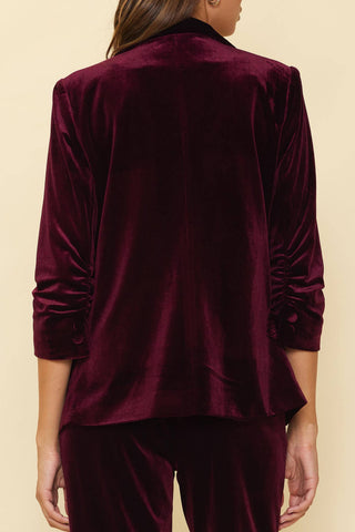 Lene Velvet Blazer: Black