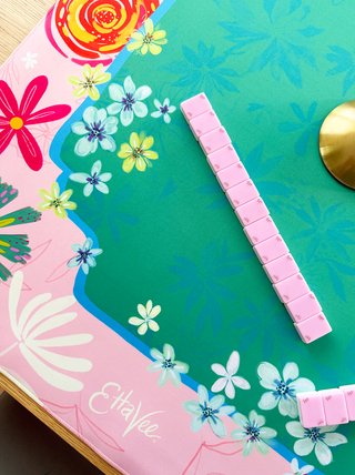 EttaVee "Happy Fleurs" Double-Sided Mahjong Mat PREORDER