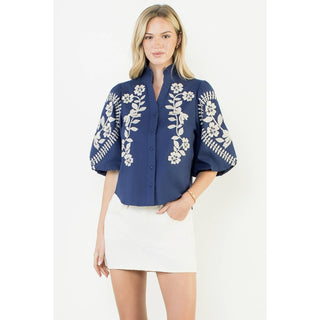 Arden Floral Embroidery Top