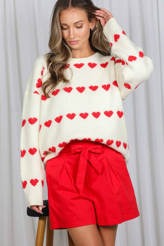 Sweet Hearts Sweater: Pink