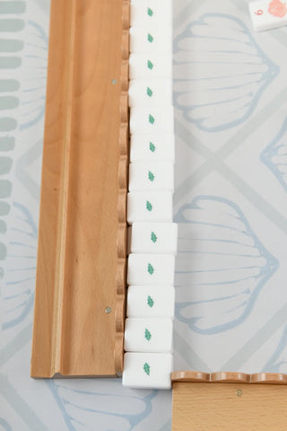 Natural Wood Mahjong Racks 20" with Scallop Pushers