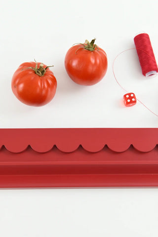 Tomato Red Mahjong Racks 20" with Scallop Pushers