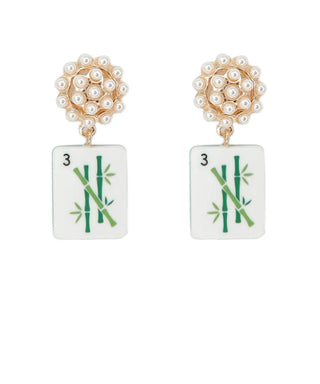 Mahjong Pearl Bam Earrings