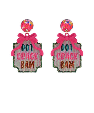 Mahjong Sparkly Bow Earrings