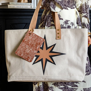 Canvas Mahjong Carryall Tote