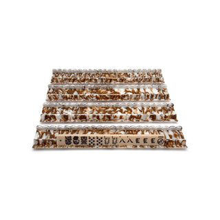 Driftwood Marble Scalloped Acrylic Mahjong Rack Set