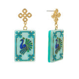 Mahjong Peacock Earrings