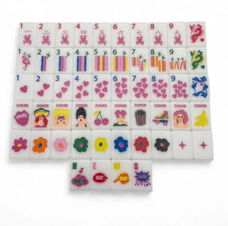 Bespoke Pop Divas Mahjong Tiles - BRIGHT WHITE