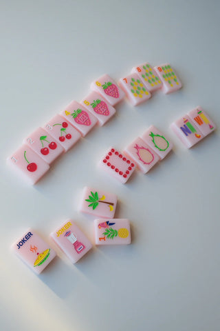 The Fruity Line Mahjong Tiles: Pink