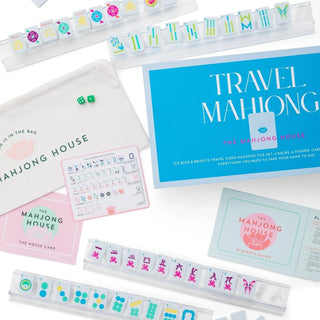 Ice Blue & Brights Travel Mahjong Set