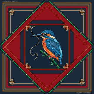 The Kingfisher Mahjong Mat