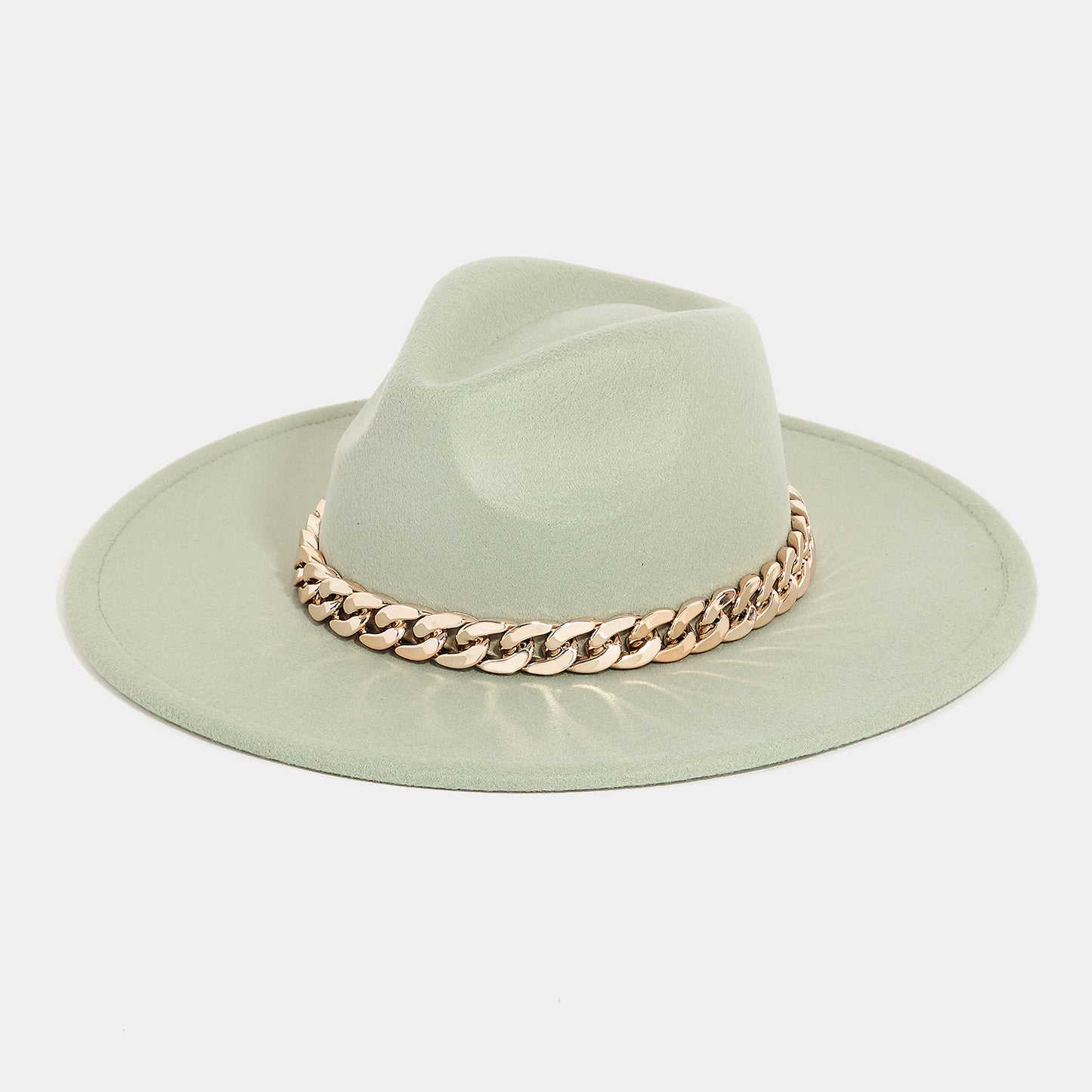 Chain Link Strap Western Fashion Hat: Mint