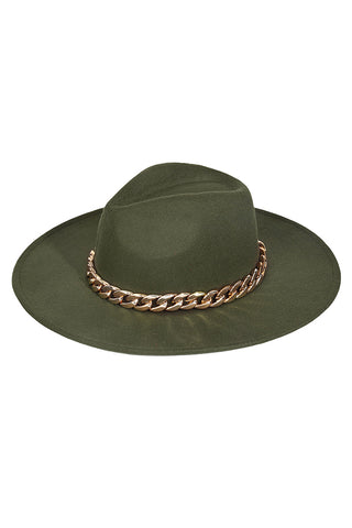 Chain Link Strap Western Fashion Hat: Mint
