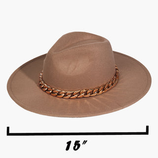 Chain Link Strap Western Hat: Brown