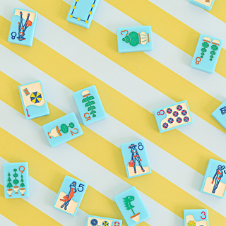 THE RIVIERA JET SET -  MAHJONG TILES:  PORTOFINO BLUE