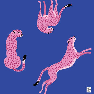 BESPOKE FLIRTY LEOPARDS MAT - COBALT BLUE
