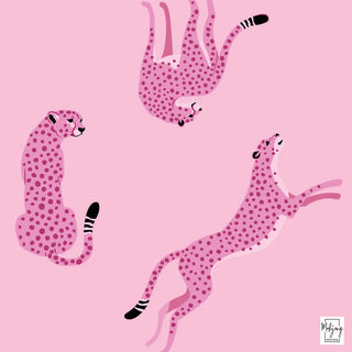 BESPOKE FLIRTY LEOPARDS MAT - PETAL PINK